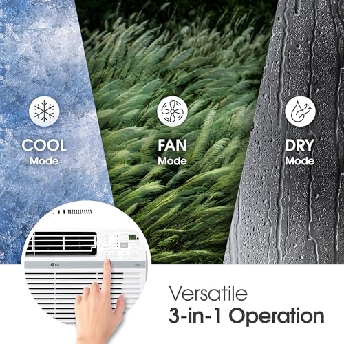 LG 10000 BTU Window Air Conditioners [2023 New] Remote Control WiFi App Ultra-Quiet Washable Filter Cools 450Sq.Ft for Medium & Large Room AC Unit air conditioner Easy Install White LW1017ERSM1
