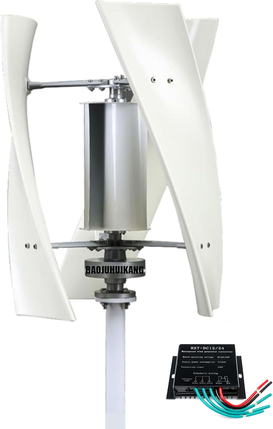 24v,3000W Wind Turbine Generator Set, 3-Blade Household Noise Free Windmill Generator 12V 24V 48V 220V with Controller Suitable for Ships, Terraces, Cabins, Homes