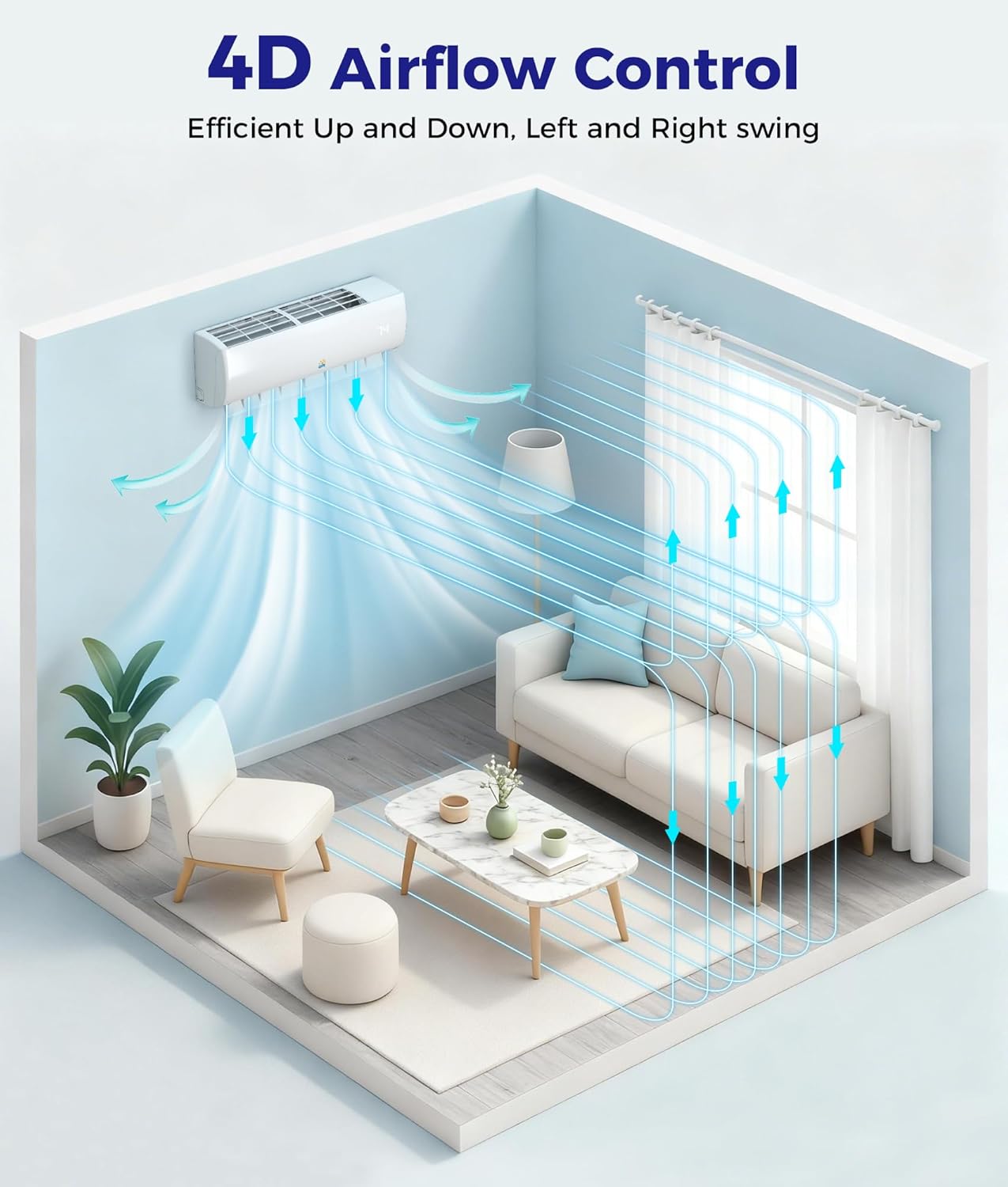 Mini Split Ac/Heating System - 11500 BTU Ductless Pre-Charged Mini Split Air Conditioner with Heat Pump, 17 SEER2 115V Energy Efficient Ac Unit Up to 750 Sq.Ft, Complete Installation Kit