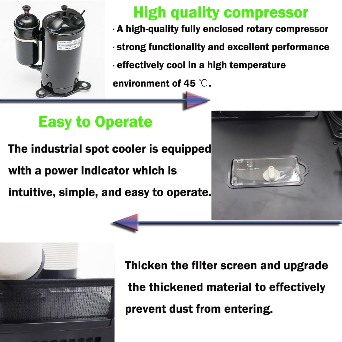 110V Industrial Air Conditioner 550m³/h Commercial Portable Industrial Spot Cooler 1100W Mobile Air Conditioner 12000BTU