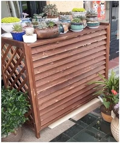 Air Conditioner Cover Fence Screen Privacy Screen Decorative To Hide Air Conditioner, Outdoor Pool Equipment Trash Can Enclosure, Ac Fence For Outside Unit Decorative Flower Stand(105x47x100cm)