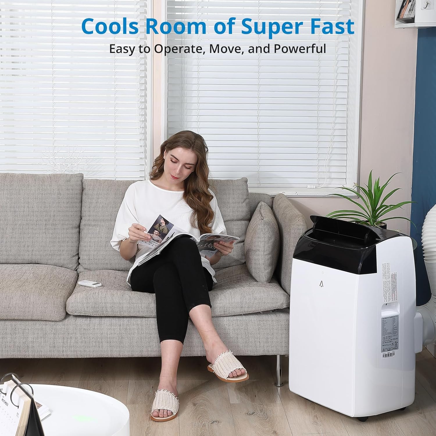 12000 BTU Portable Air Conditioner, 3-In-1 Cooling, Fan, Dehumidifier, 51DB Quiet, 24H Timer, Remote Control, 550 Sq.Ft Coverage, Room Air Conditioning for Home/Office