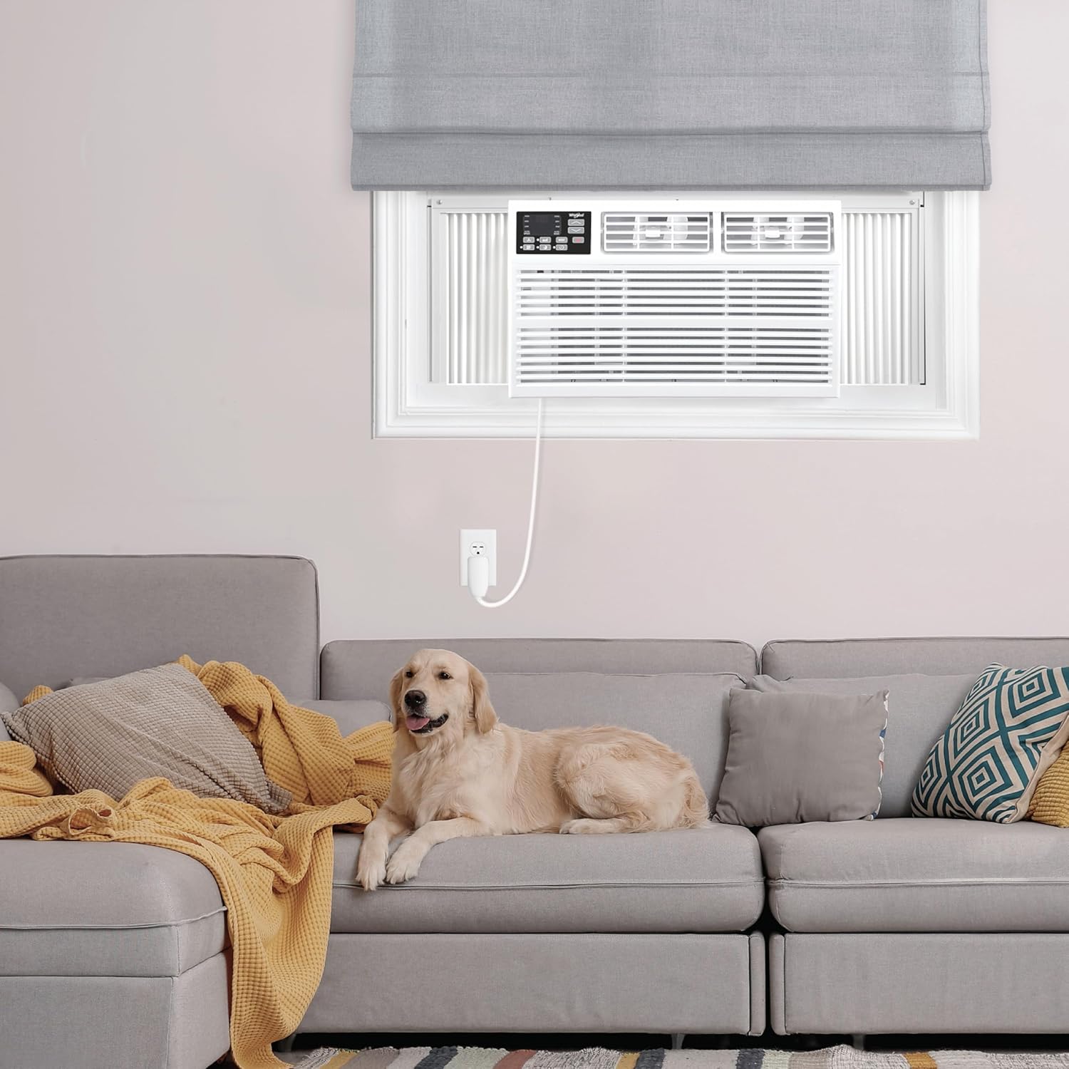 Whirlpool 12,000 BTU 230V Window Air Conditioner with Supplemental Heat, Window Mounted AC Unit with Heater for Apartment, Living Room, Bedroom, Rooms up to 550 Square Feet