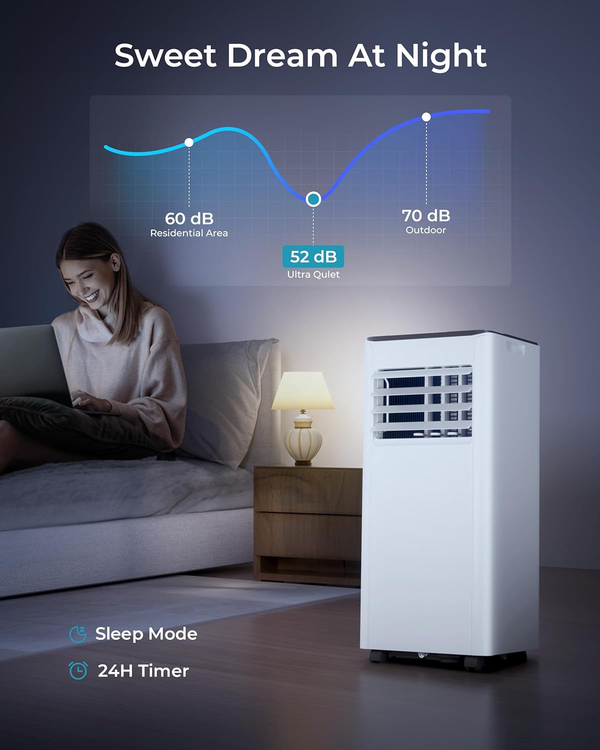 EUHOMY 10,000 BTU Portable Air Conditioners Up to 450 sq.ft, 3-1 Standing Smart Cooling AC with Remote, Dehumidifier, Fan, Air Conditioner Cools Room, 3 Modes, 24-hour timer, LED Display, Bedroom