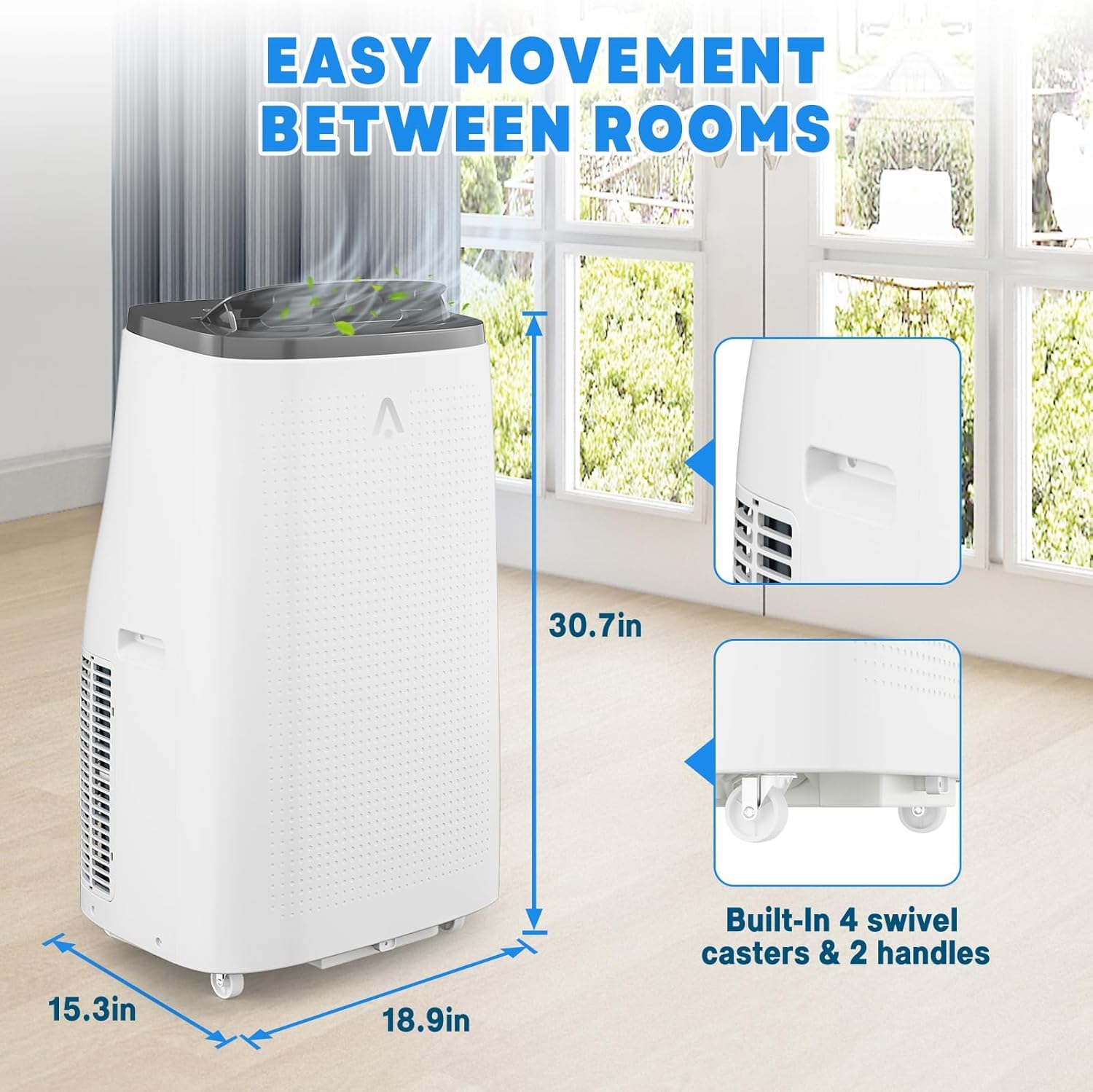 Portable Air Conditioner 14,000 BTU, 3-In-1 Cooling, Dehumidifier & Fan for Rooms, Covering Up to 750 Sq.Ft, Quiet Operation with 24H Timer and Remote