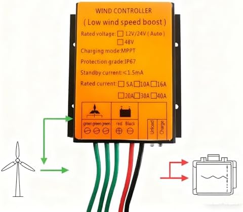 16000W Wind Turbine Charge Controller, MPPT & Waterproof Step-Up Converter for 12V/24V/48V Systems, Efficient Wind Energy Management, Durable Power Solution