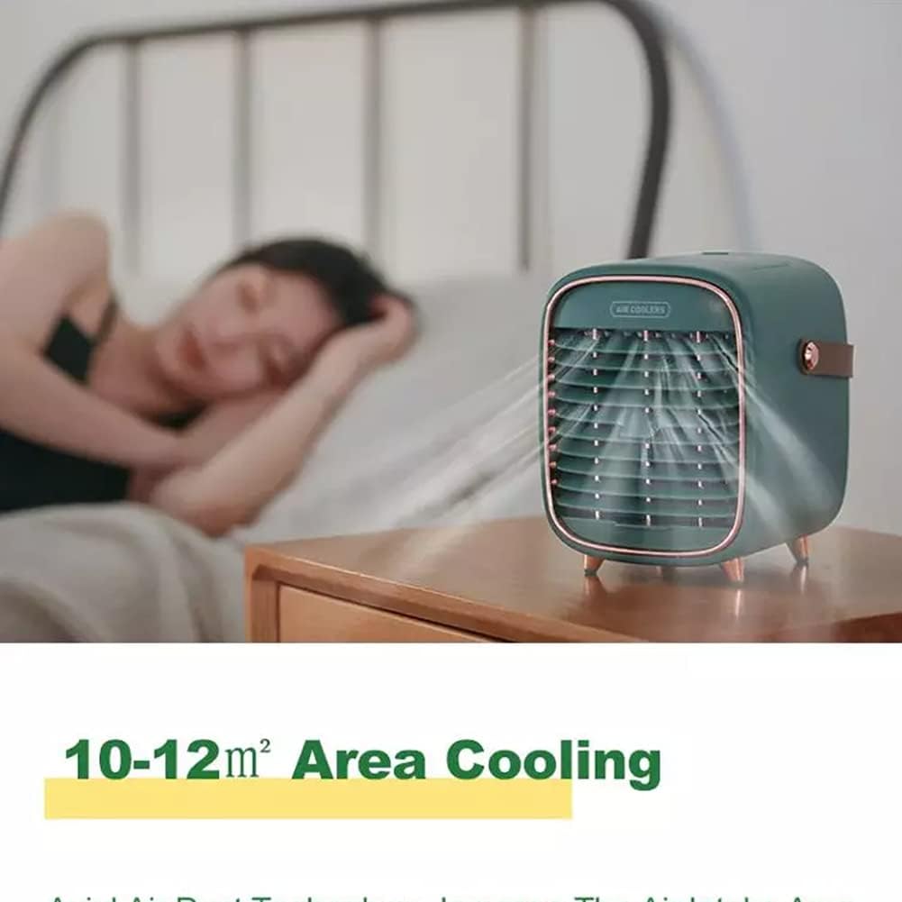 Portable Air Conditioner, 3 In 1 Evaporative Cooler, Mini Silent Design, Usb Rechargeable Fan, Home Office Dual Use (Green)