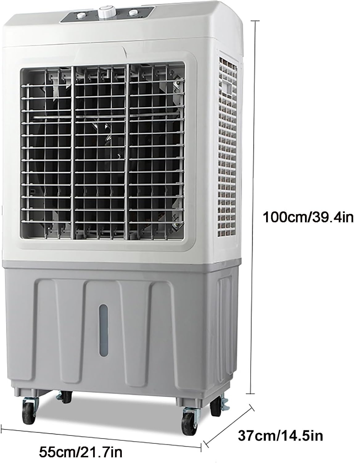 Evaporative Air Cooler, 10000 CFM Swamp Cooler, 6 Ice Packs & 70L/18 Gal Water Tank, Humidifying, 3 Wind Speeds, Evaporative Cooler for Outdoor Indoor Use