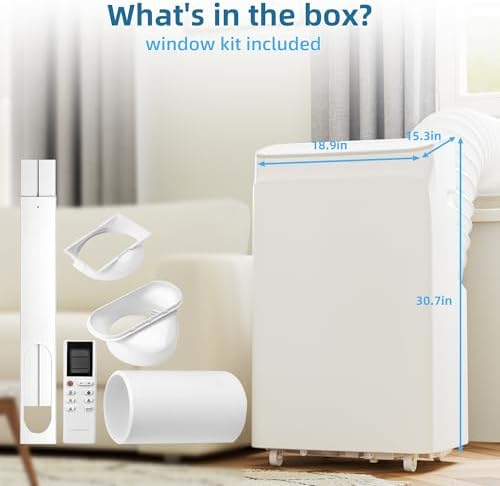 12,000 BTU Portable Air Conditioner Cools Up to 550 Sq.Ft, 3-IN-1 Free Standing Cooling AC Unit with Remote Control & Installation Kits for Large Room, Smart/Sleep Mode