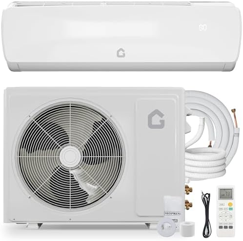19 SEER2 Ultra-Quiet Mini Split AC | 9000 BTU 3-in-1 Cooling/Heating/Dehumidifier | 115V Inverter Heat Pump | 42dB Whisper Operation | 10ft Pre-Charged Line Set | White Modern Design