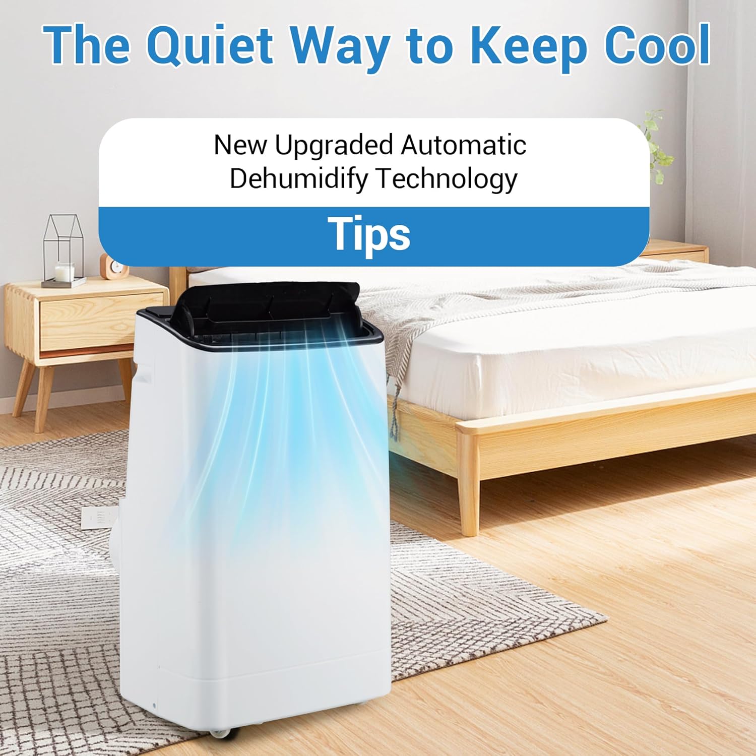 GarveeLife 14000 BTU Portable Air Conditioners with Remote Control, 3-in-1 Free Standing Cooling AC Unit with Fan & Dehumidifier, Cools Room up to 750 sq.ft, Smart/Sleep Mode, 3 Speed, 24H Timer