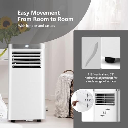 DORTALA Portable Air Conditioners 10000 BTU, AC Cooling Unit with Fan & Dehumidifier, Remote Control, 24H Timer, Window Kit, Standing AC for Bedroom, Dorm, Cools Up to 350 sq.ft