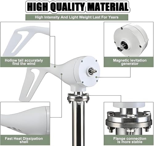 10000W Wind Turbine Generator Kit - 12V/24V/48V, 8-Blade Wind Power System with Charge Controller, Ideal for Marine & Home Use, Hybrid Solar-Wind Generator Solution