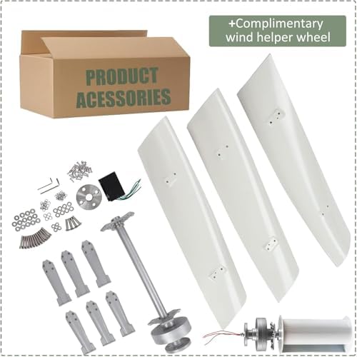 20000W Vertical Axis Wind Turbine Generator, 3-Blade Electromagnetic Controller, Permanent Magnet Power Generator for RV, Mobile Home, Off-Grid Cabin - 220V, White