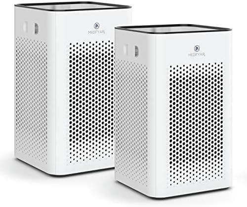 Medify MA-25 Air Purifier with True HEPA H13 Filter | 825 ft² Coverage in 1hr for Allergens, Smoke, Wildfires, Odors, Pollen, Pet Dander | Removal to 0.1 Microns | White, 2-Pack