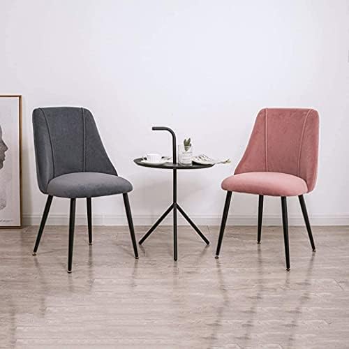 Velvet Dining Chairs Black Metal Legs Lounge Chairs for Living Room Office Restaurant (Color : Pink)
