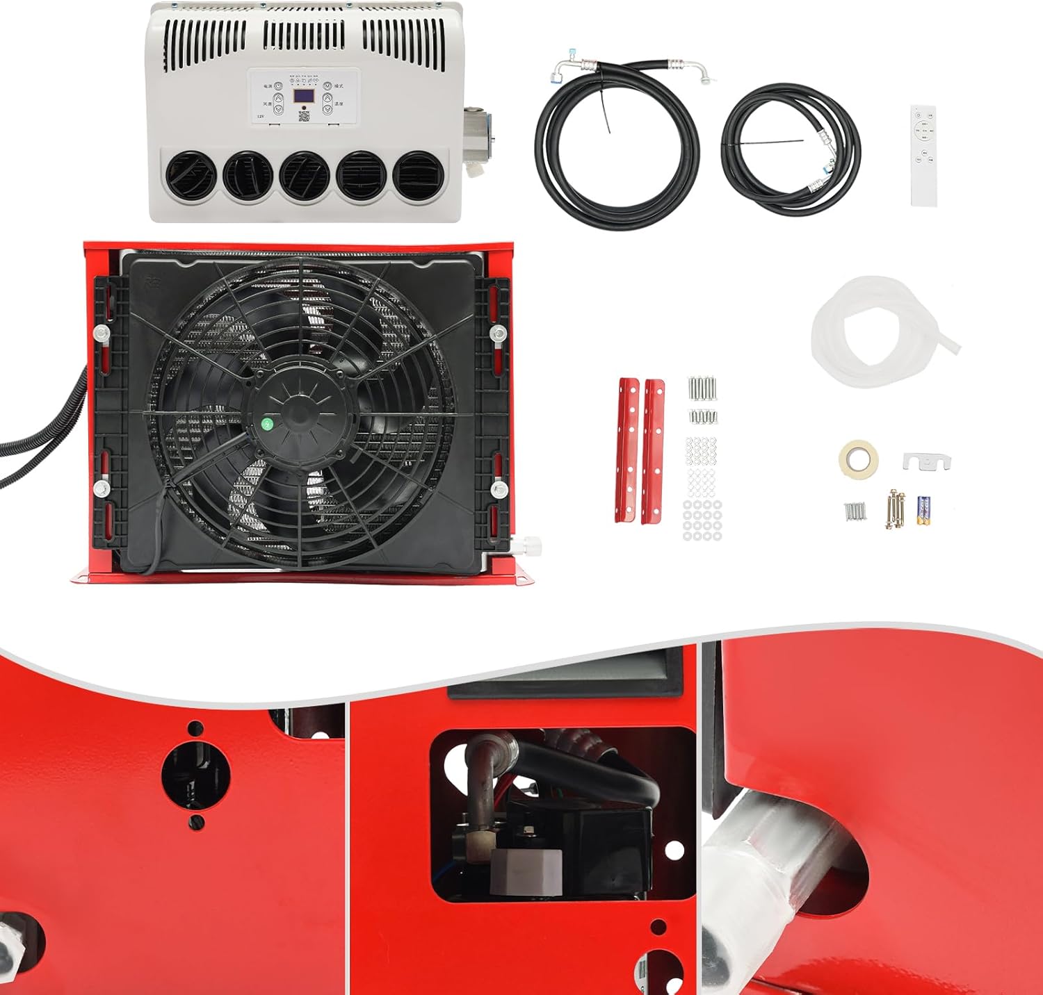 12V DC Air Conditioner Roof Air Conditioner,12V 11000 BTU Truck Cab Air Conditioner Split AC Fits Semi Trucks Bus RV Caravan