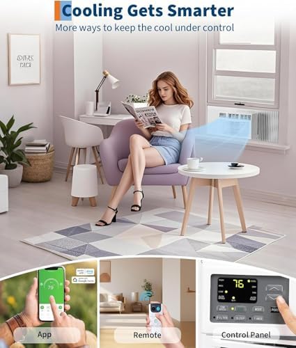 Window Air Conditioner, 10,000 BTU Capacity Covers 450 Sq Ft, Smart Home Compatible with Remote Control and with Wi-Fi Connectivity, Quick Install Window Unit for Bedrooms & Living Spaces