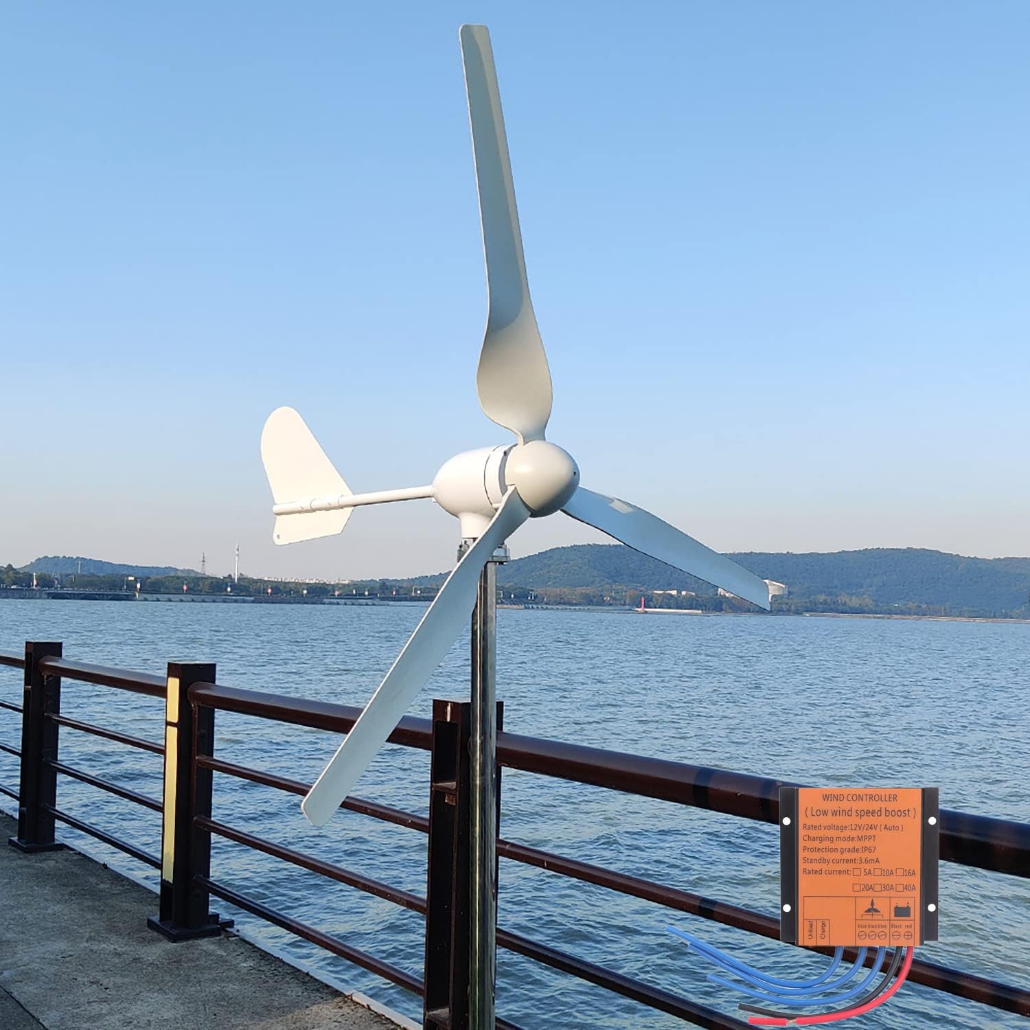 Wind Turbine 1000W 48V Horizontal Wind Generator Kits 3 Blades with MPPT Charge Controller Free Energy