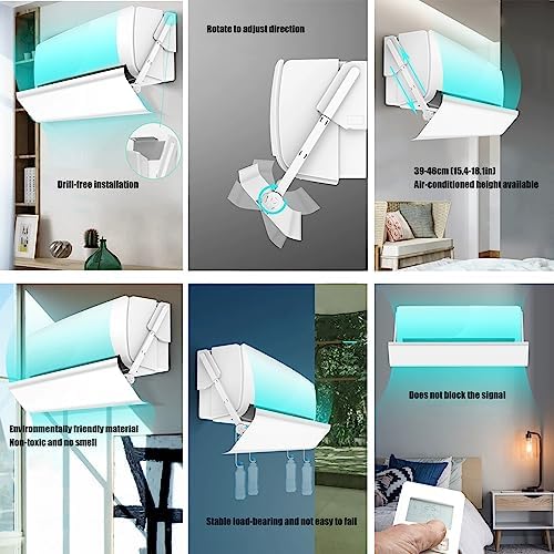 Adjustable Vent Deflectors,Portable Air Conditioners Air Vent Deflector Ceiling Outlet Wind Direction Telescopic,White