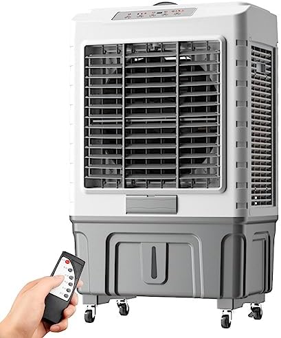 Swamp Cooler with Remote & 8H Timer, 6000CFM Evaporative Air Cooler w/ 13 Gal Water Tank, Portable 3-in-1 Air Conditioner, 3 Speeds & 4 Ice Packs, for Room Garage Patio(60x42x102cm/23.6x16.5x40in)