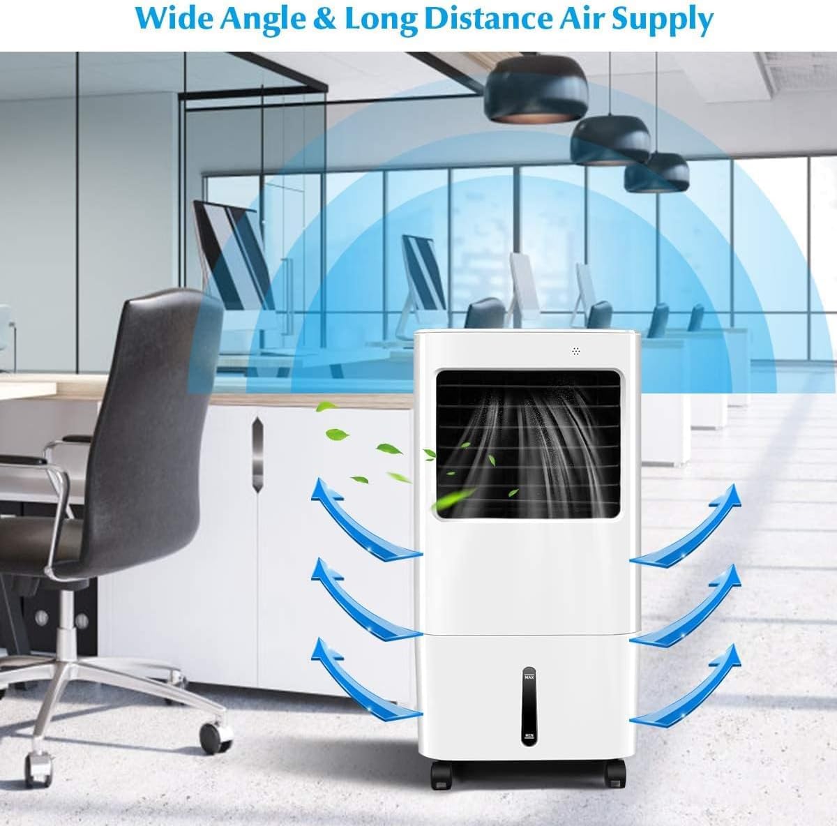 ARLIME Evaporative Air Cooler, Portable Air Conditioner w/20L Water Tank and 2 Ice Packs, 4 Wind Speeds, 3 Modes, 7.5H Timer, Portable Swamp Cooler for Room Home Office