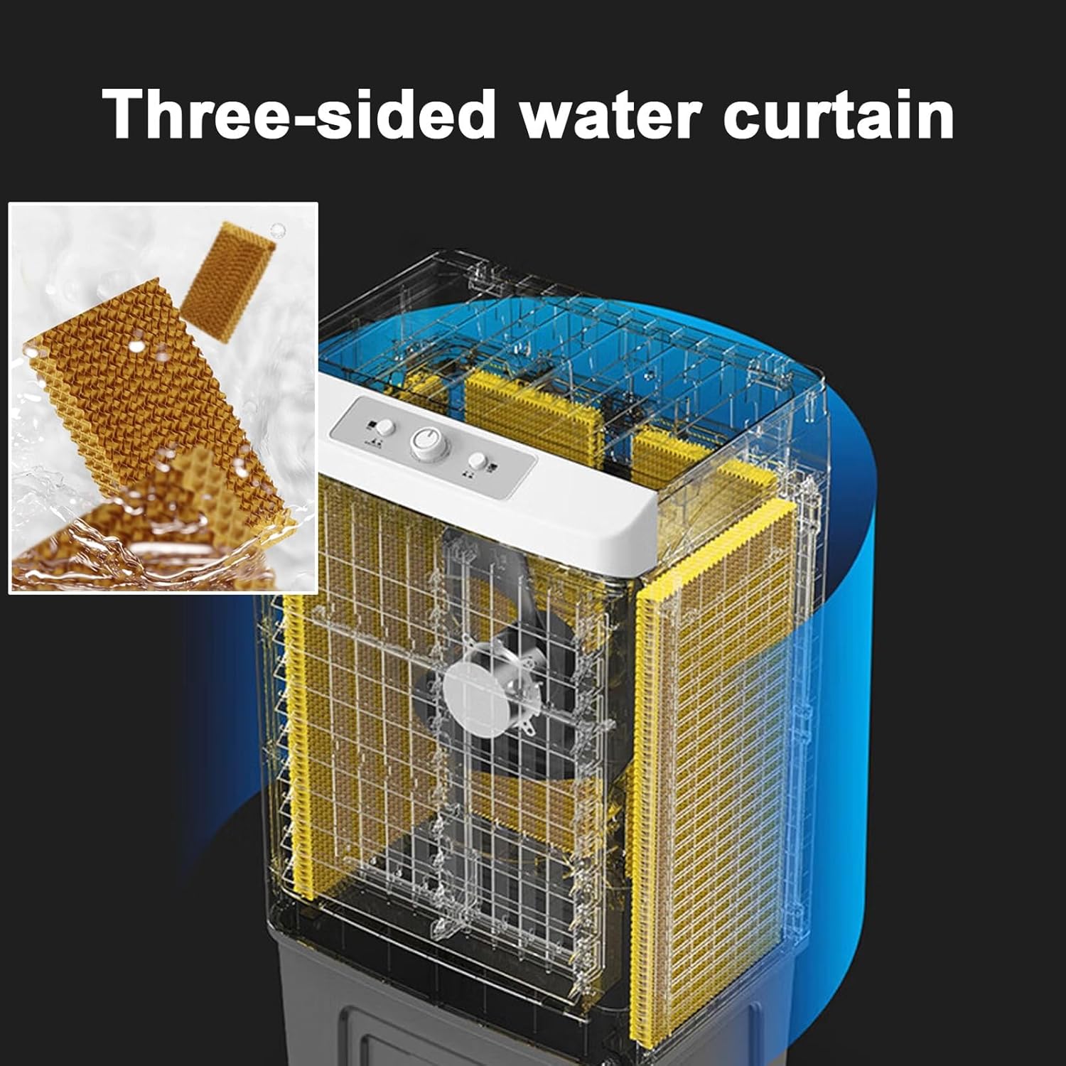 Swamp Cooler, Windowless Air Conditioner, Evaporative Air Cooler with 13.2gallon, 4 Ice Packs, 3-in-1 Cooling Fan w/3 Mode & 3 Speed, 7H Timer & Remote for Home Office Garage Outdoor(50x37x95cm/19.6x1