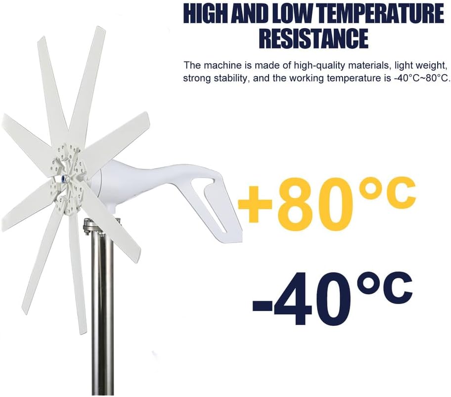 48v,1000W-3000W Horizontal Wind Turbine Generator, Low Speed Power Generator 48V 220V Wind Turbine with Inverter Homeuse for Cabins Or Home