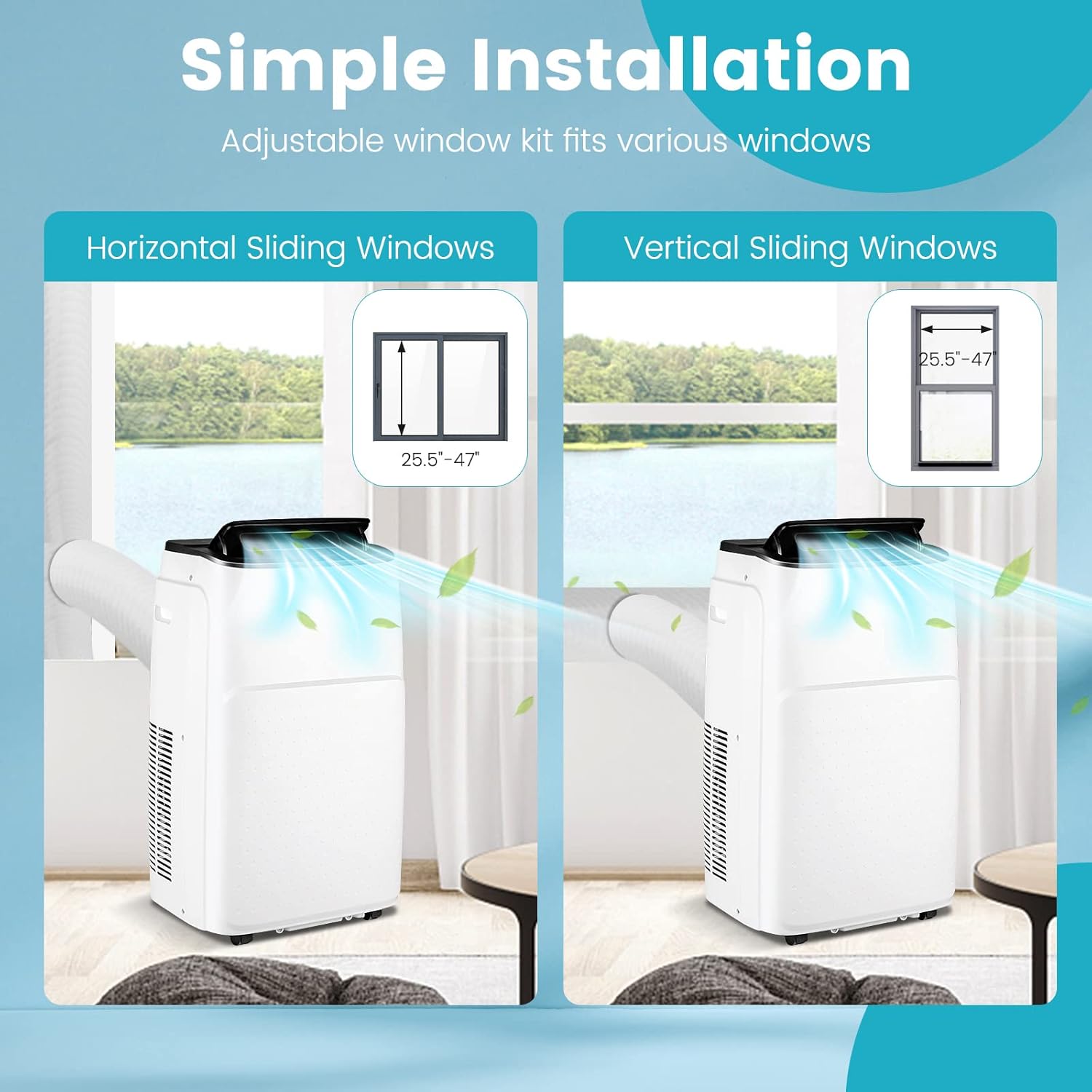 ARLIME Portable Air Conditioner,13000 BTU AC Unit, Smart WiFi App & Voice Control, 4 in 1 Quiet AC Unit w/Cool, Fan, Heat & Dehumidifier, Sleep Mode, 24H Timer, Remote Control & Window Kit, White