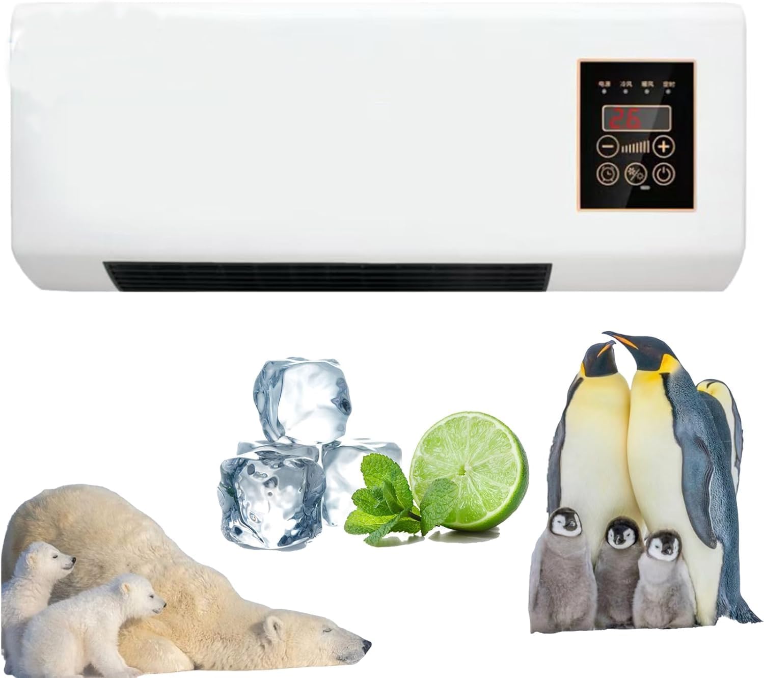 Portable Air Conditioner,Multifunctional Wall Air Conditioner, Super Quiet Fast Cooling/Heating for Room,Mobile Small Air Heater