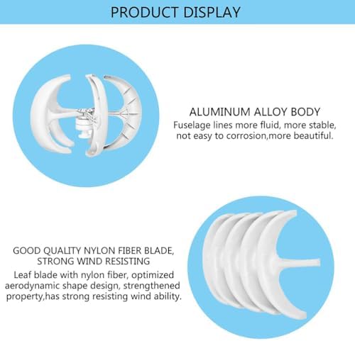 2000W Low Noise Vertical Wind Turbine Generator Kit - 12V/24V/48V, Start at 2M/S, Ideal for Home, Boat, Garden - Complete Wind Power System with Controller