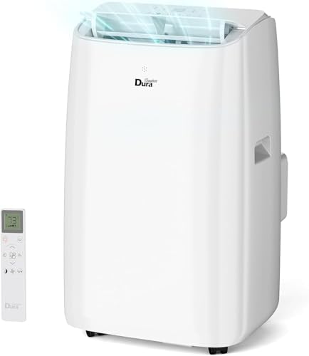 DuraComfort Portable Air Conditioner, Dual Motors AC (14,000 BTU ASHRAE) 10000 BTU SACC Cools Up to 450 Sq.Ft, with Window Kit for Easy Installation,White