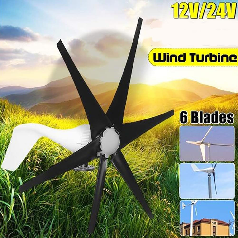14000W 12V/24V/48V Wind Turbines Generator Kit, 6-Blade Vertical Wind Power Turbine,with Wind Controller, for Home Farm Rvs Boats