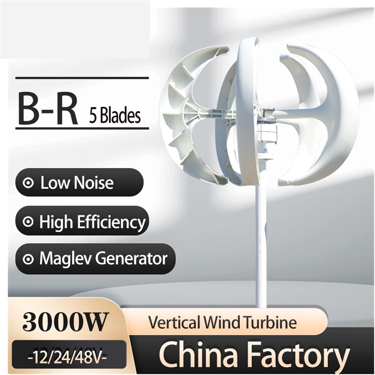 Wind Turbine, 1000W Wind Turbine 12v 24v Vertical Axies Wind Generator Small Windmill Free Energy with MPPT Charge Controller Homeuse(Red,MPPT Controller_12V)