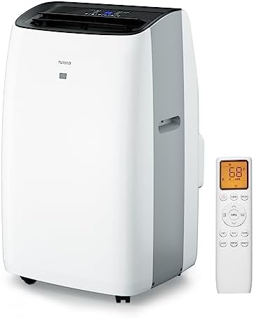 TURBRO Greenland 14,000 BTU Portable Air Conditioner and Heater, Dehumidifier and Fan, 4-in-1 Floor AC Unit for Rooms up to 600 Sq Ft, UV-C Light, Sleep Mode, Timer, Remote Included (10,000 BTU SACC)