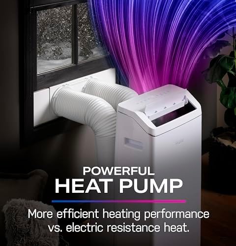 GE Profile 12,000 BTU Dual-Hose, Inverter Heat/Cool Portable AC for Rooms up to 550 sq ft., Wi-Fi Enabled, 3-in-1 with Dehumidify, Fan, & Auto Evaporation, Included Window Installation Kit, White