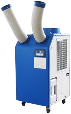 Industrial Air Conditioner 18700BTU/H Industrial Spot Cooler Air Conditioner with 3.7Gal Water Tank Portable Mobile Spot Cooler Double Ducts 1.8KW 220V