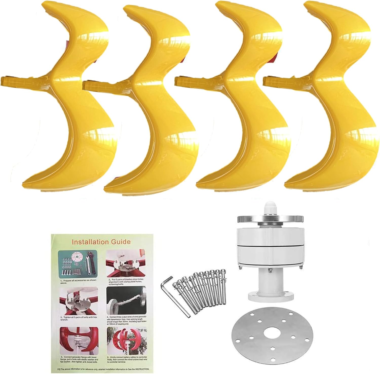 48v, 12V/24V/48V/220V Compact Wind Power Generator 9000W with Charge Controller - Portable Wind Turbine for Camping and Emergency Power,48V