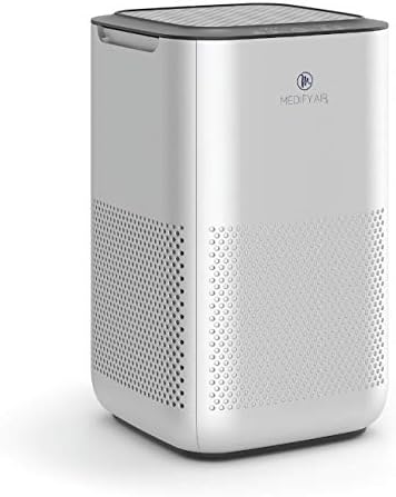 Medify MA-15 Air Purifier with True HEPA H13 Filter | 585 ft² Coverage in 1hr for Allergens, Smoke, Wildfires, Dust, Odors, Pollen, Pet Dander | Removal to 0.1 Microns | Silver, 1-Pack