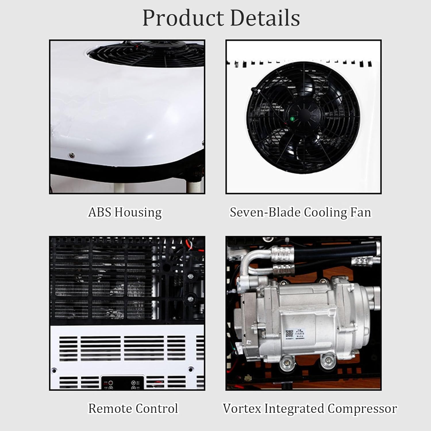 12V/24V Rooftop RV Air Conditioner Top Mounted Parking Air Conditioner for Truck, RV, Construction Vehicle, Excavator, Cranes, Van (Red 12v)