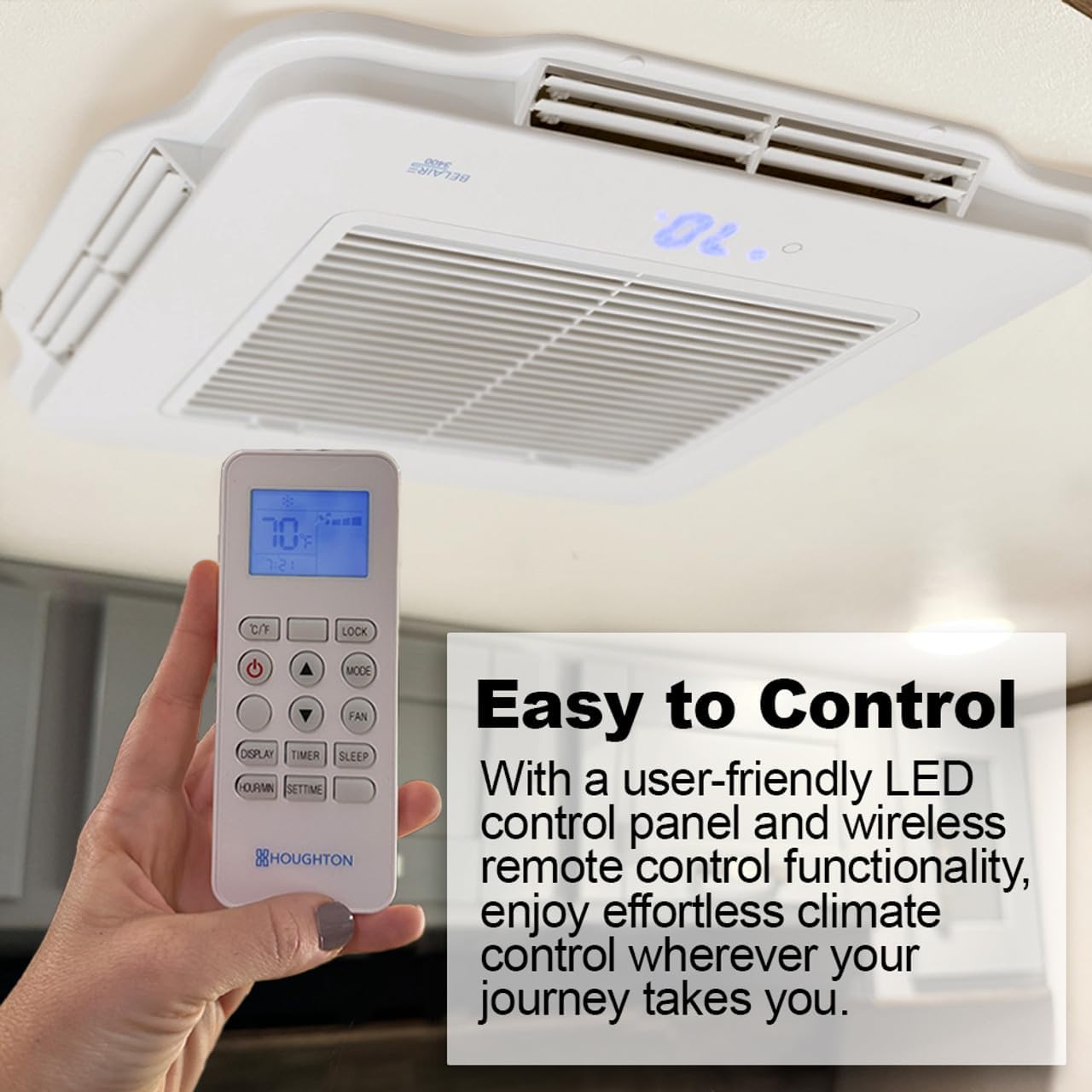 RecPro RV Air Conditioner 13.5K BTU | Low Profile Non-Ducted AC with Heat Pump | Quiet Cooling & Heating | 110–120V | Easy Install | for Campers, Travel Trailers, RVs, Motorhomes, Food Trucks (White)