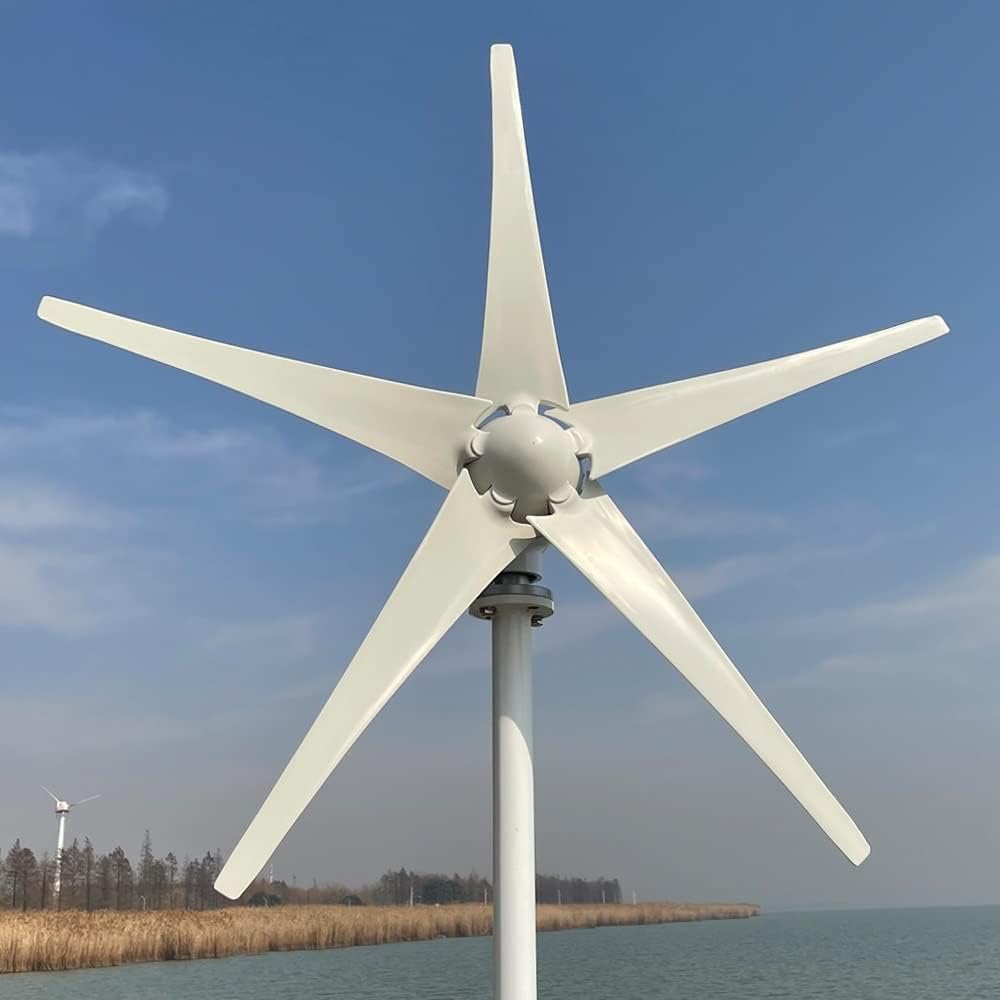 Wind Turbine, 3000w 5 Blades Free Energy Wind Energy HIGH Efficient 12v 24v Wind Turbine Generator with MPPT Controller Wind System(Wind Turbine only,12V_3KW 3BLADES)