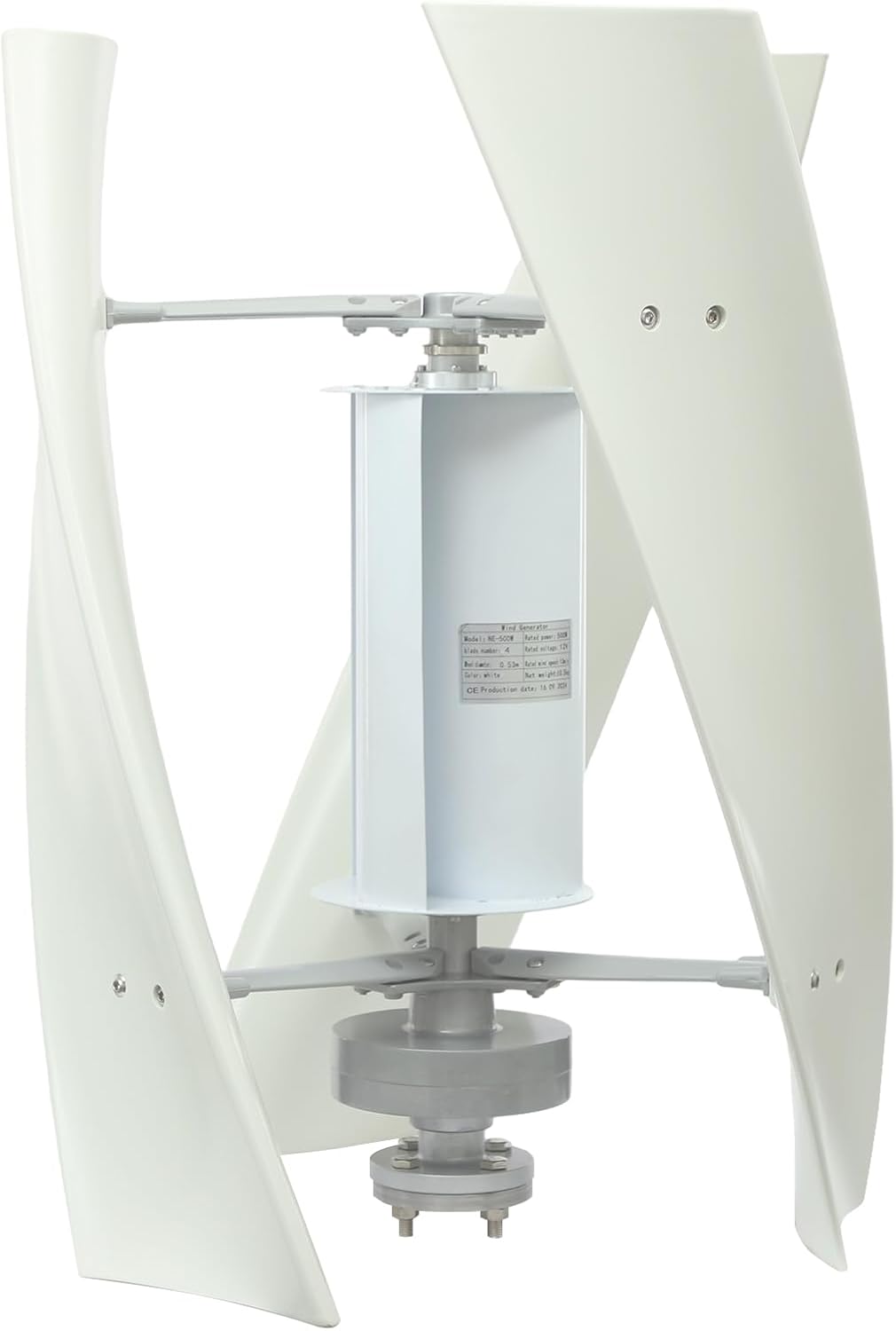 Vertical Axis Wind Turbine Generator, 100W Wind Power Turbine Generator Kit Wind Turbines with 4 Fan Blades for Home and Gazebos 20.87 x 20.87 x 29.53 Inch (24, Volts)