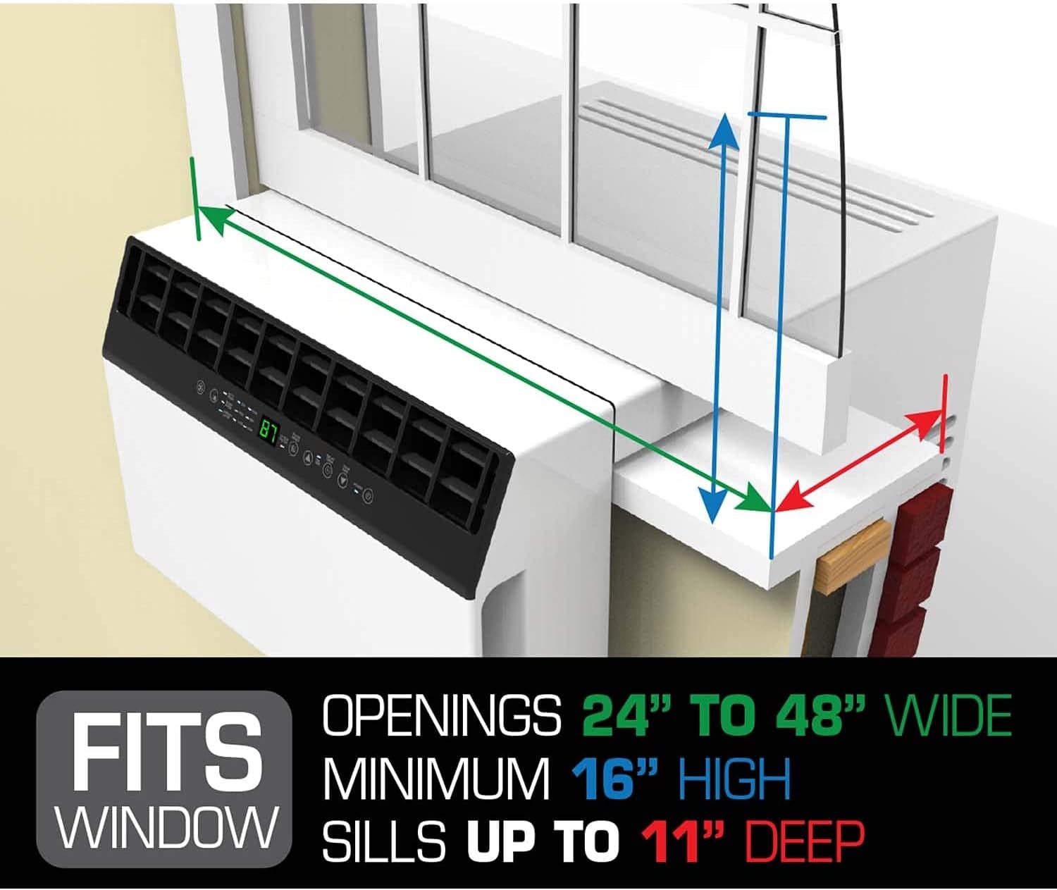 Soleus Air 6,000 BTU Over-the-Sill Air Conditioner: WiFi Enabled, Quiet Operation, Window View Friendly (Up to 11