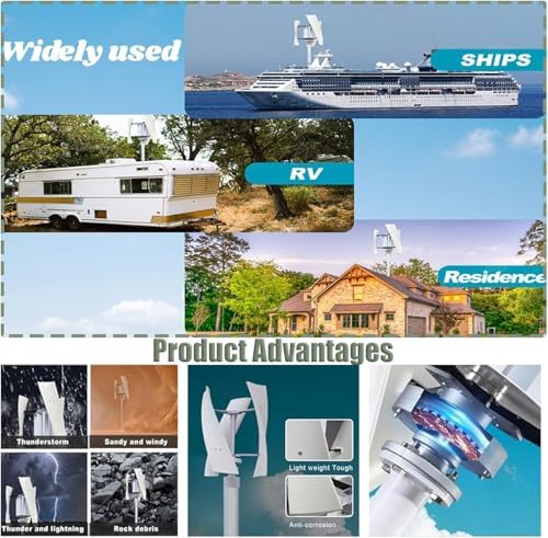 20000W Vertical Wind Turbine Generator Kit – Compact 12V/24V/48V Windmill for Home, RV, Marine – Efficient Renewable Energy Solution for Off-Grid Living and Sustainability