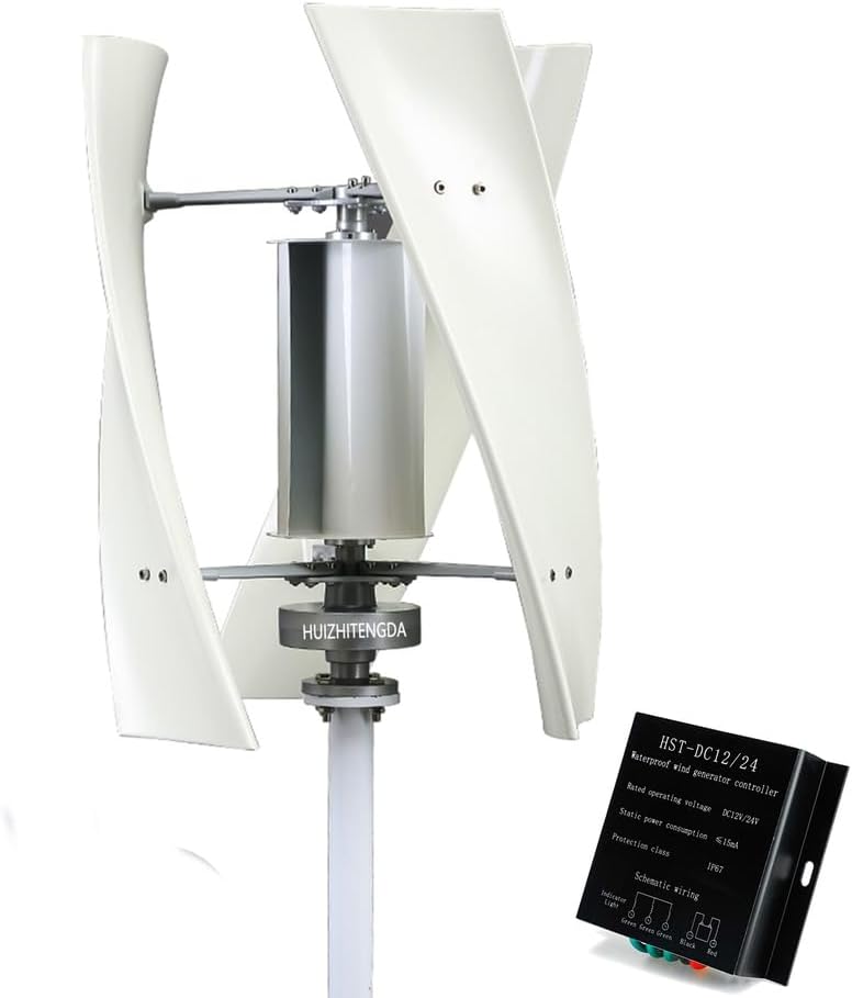 220V 3000W Vertical Axis Wind Turbine Generator, 12V 24V 48V Free Energy Power Generator Low Start Wind Speed Suitable for Outdoor, Garden, Village