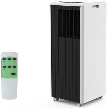 8000 BTU Portable Air Conditioner - 3 in-1 Cooling, Dehumidifier & Fan, Quiet AC Unit for Rooms Up to 350 Sq.Ft, 24H Timer, Remote Control & Window Kit Included, Grey