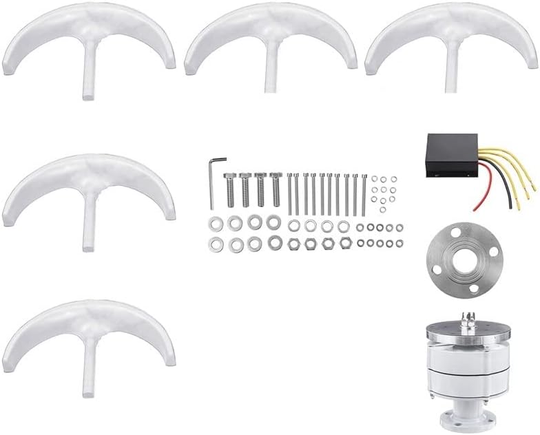 1000W Vertical Axis Wind Turbine Generator - 12V/24V Small Windmill with MPPT Charge Controller for Home Energy Solutions - Blue, Efficient Power Generation