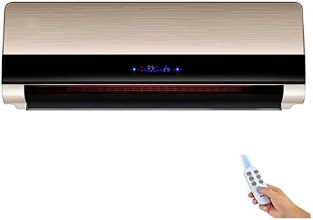 Wall Mounted Heater, Wall Mounted Remote Air Conditioner with Timer, Electric Heating Machine, Suitable for Home, Bedroom, Living Room, Bathroom, Silver