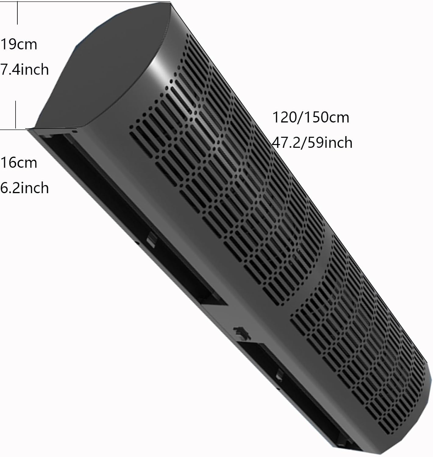 23-inch, 35-inch, 39-inch Black Commercial Silent Air Curtain Machine, Strong Ventilation, Protect The Fresh Air Indoors(120cm(47.2inch))